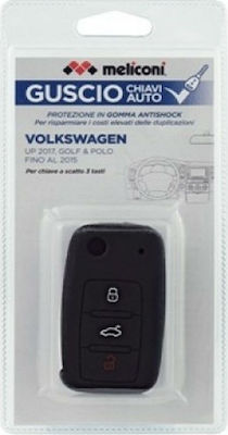 Silicone Car Key Cover Case with 3 Buttons for VW Black