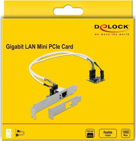 DeLock Ενσύρματη Κάρτα Δικτύου Gigabit (1Gbps) Ethernet Μini PCI-e
