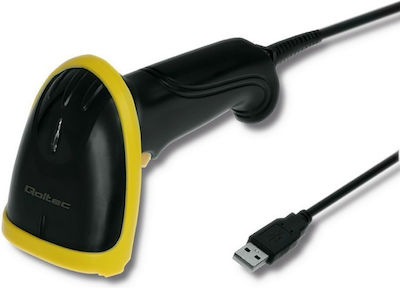 Qoltec Handheld Scanner Wired with 1D Barcode Reading Capability