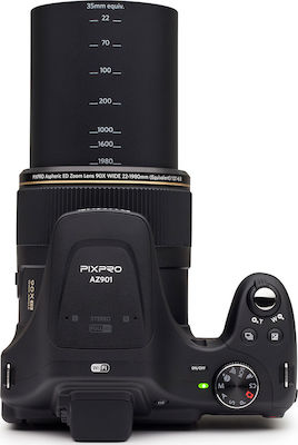 Kodak PixPro AZ901 Kompakte Kamera 20MP Optischer Zoom 90x mit Bildschirmgröße 3" und Videoauflösung 1920 x 1080 Pixel Schwarz