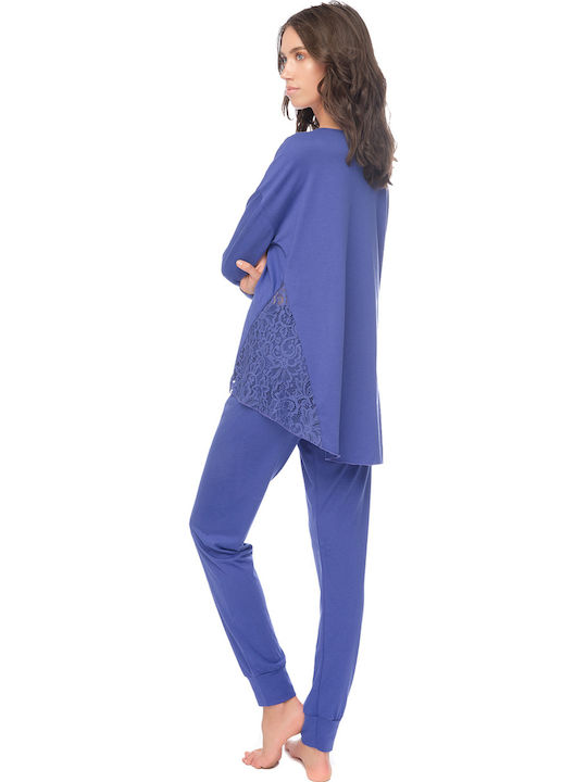 Minerva Winter Women's Pyjama Set Cotton Blue 90-51605-267