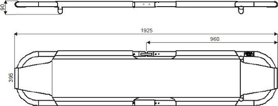 Protekt Klappbare Rettungstrage Träger Klappbar 182.5x39.5x9cm