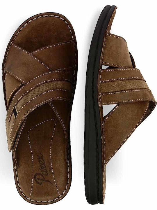 Leder Herrensandalen in Braun Farbe