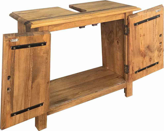 vidaXL Badezimmer Waschtisch-Einheit Natürliches Holz