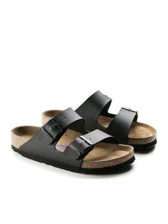 Arizona Soft Footbed Birko-Flor Δερμάτινα Ανδρικά Σανδάλια σε Μαύρο Χρώμα Regular Fit