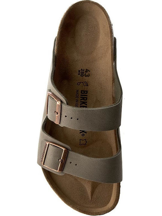 Arizona Birko-Flor Nubuck Leder Herrensandalen Stone Regelmäßig Passform
