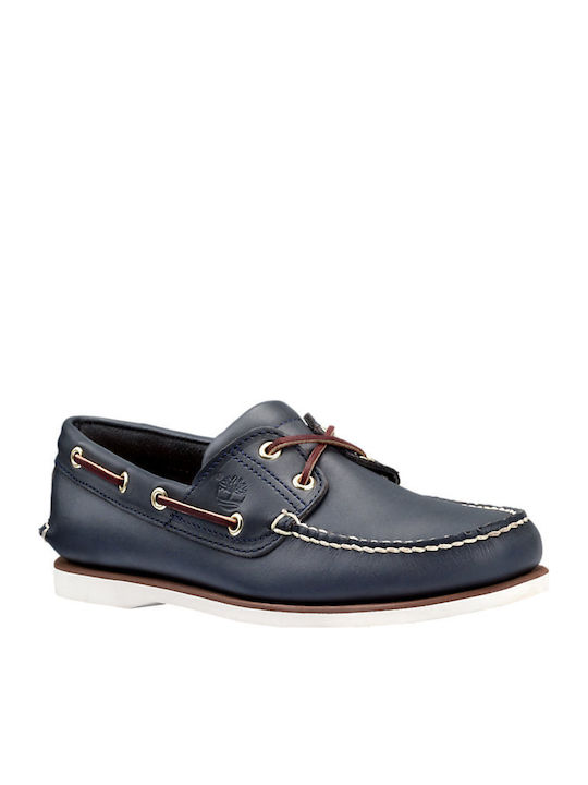 2 Eye Leder Herren Boat Shoes Saphir Blau
