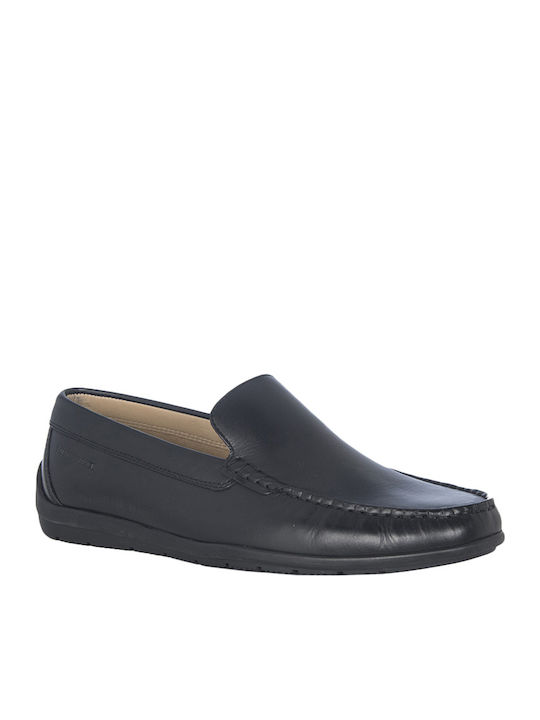 Leman Men's Leather Moccasins Black