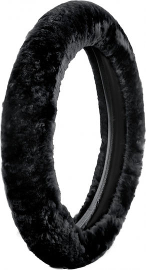 Lampa Car Steering Wheel Cover Comfort Wheel with Diameter 36-42cm Γούνινο Leather Black L3295.8