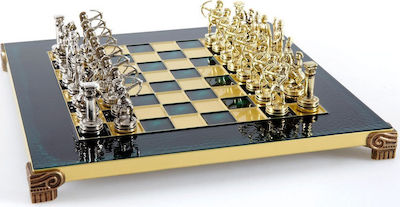 Manopoulos Τοξότες Handgefertigt Schach Metallisch mit Schachfiguren 28x28cm