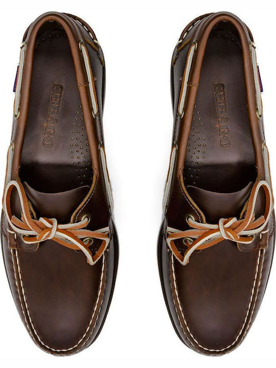 Docksides Portland Men's Leather Boat Shoes Brown