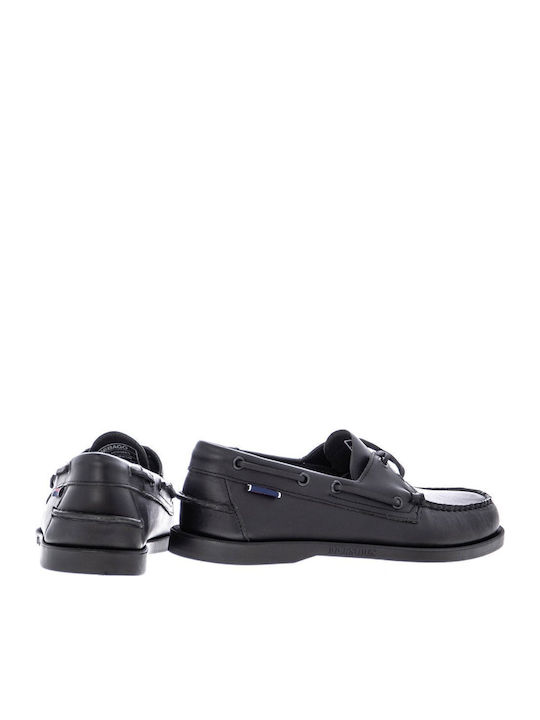 Docksides Portland Men's Leather Boat Shoes Black