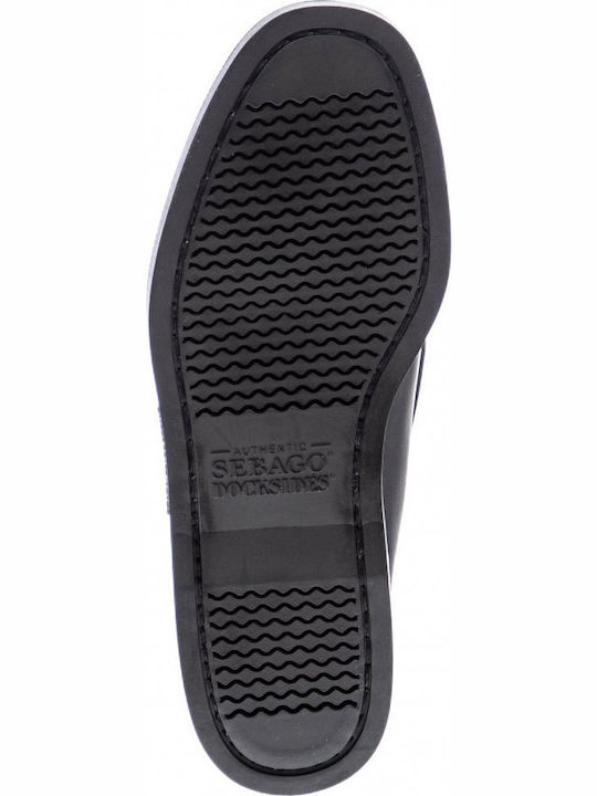 Docksides Portland Men's Leather Boat Shoes Black