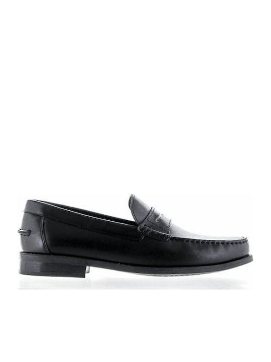 Geox New Damon B Δερμάτινα Ανδρικά Loafers σε Μαύρο Χρώμα