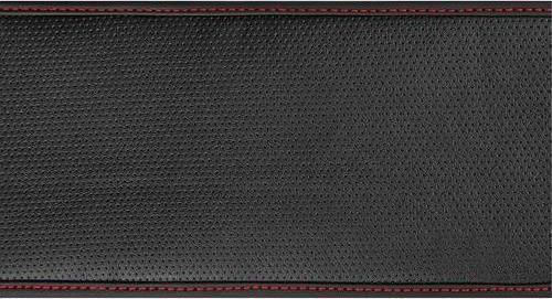 Lampa Κάλυμμα Τιμονιού Αυτοκινήτου Skin-Cover Elasticized με Διάμετρο 38-40εκ. από Δερματίνη Μαύρο με Κόκκινη Ραφή