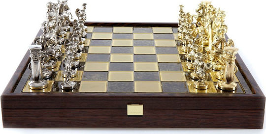 Manopoulos Greco-Roman Era Handmade Chess Metal with Pawns 41x41cm