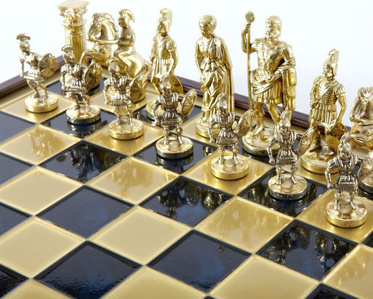Manopoulos Greco-Roman Era Handmade Chess Metal with Pawns 41x41cm