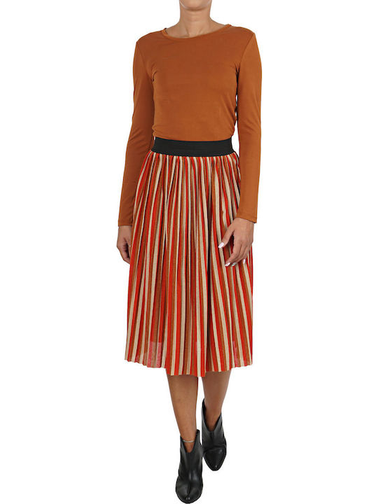 High-waisted Midi Skirt Multicolored