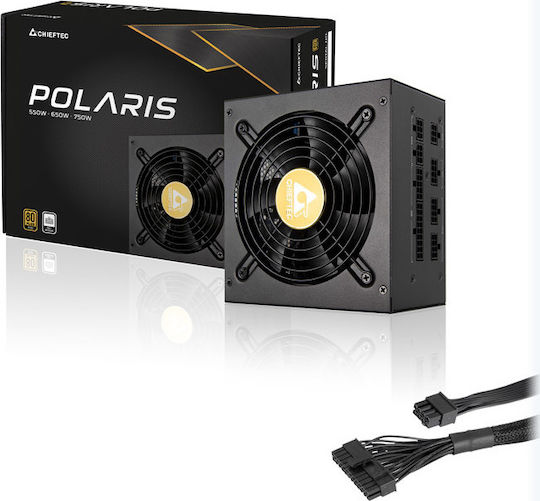 Chieftec Polaris 650W Μαύρο Τροφοδοτικό Υπολογιστή Full Modular 80 Plus Gold