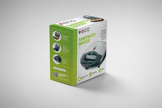 ECG Τοστιέρα για 2 Τοστ 700W Inox