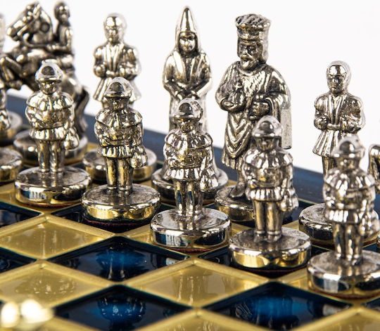 Manopoulos Byzantium Handmade Chess Metal with Pawns 20x20cm