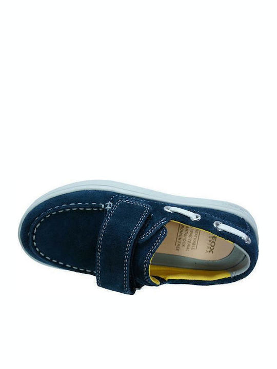 Boys Suede Moccasins with Velcro DJROCK Blue