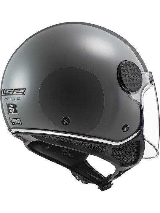 LS2 Sphere Lux OF558 Solid Jet Helmet ECE 22.05 1000gr Nardo Grey KR5034