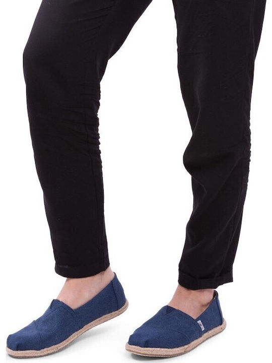 Classic Alpargatas Washed Rope Women's Fabric Espadrilles Navy Blue