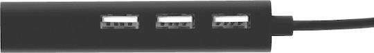 Natec Butterfly Hub 3 Θυρών USB 2.0 με σύνδεση USB-C / Ethernet
