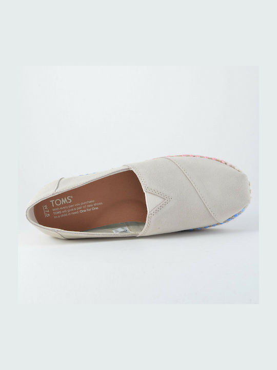 Toms Bloom Suede Wildleder Damen Espadrilles in Beige Farbe