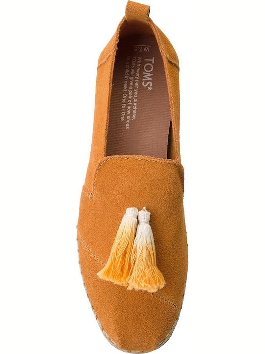 Deconstructed Alpargatas Rope Tassel Suede Γυναικείες Εσπαντρίγιες σε Πορτοκαλί Χρώμα