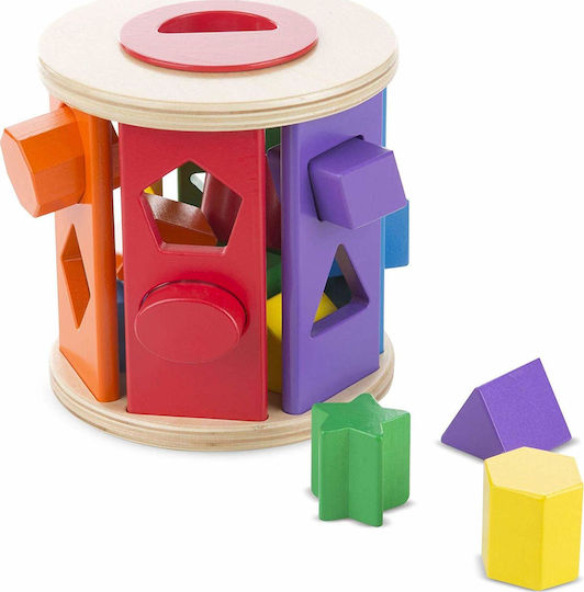 Melissa & Doug Παιχνίδι Ταξινόμησης Σχημάτων Match & Roll Shape Sorter από Ξύλο για 24+ Μηνών