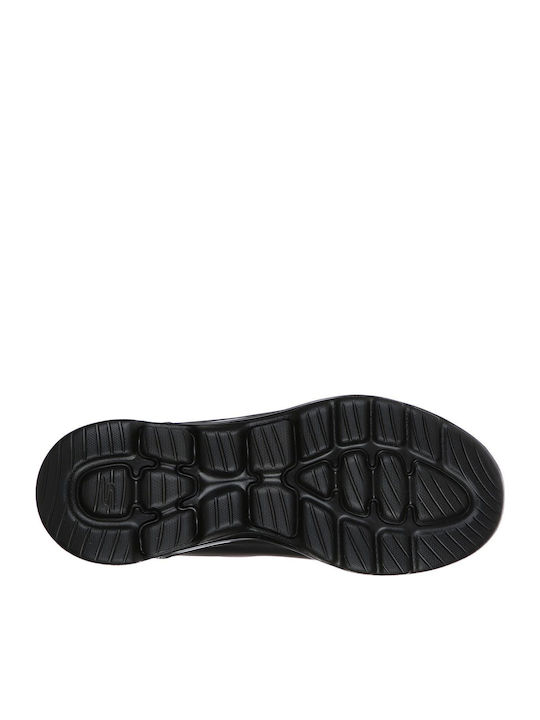 Gowalk 5 Polished Γυναικεία Slip-On Δερμάτινα Μαύρα