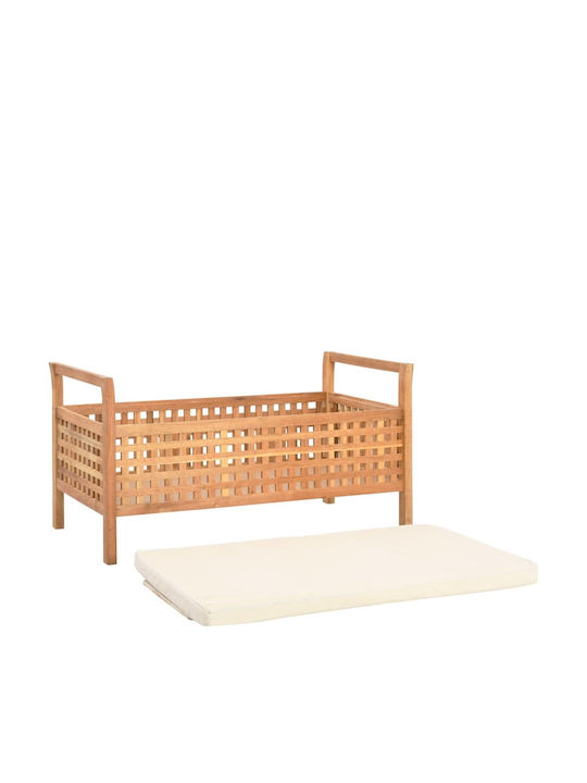 Bench Outdoor Wooden with Chest and Pillows 93x49x49cm