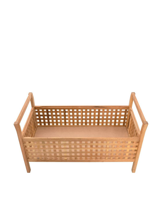 Bench Outdoor Wooden with Chest and Pillows 93x49x49cm