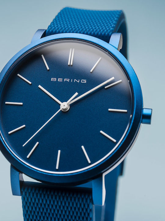 Bering Time True Aurora Men's Watch 40mm Battery with Blue Rubber Strap