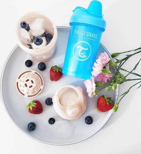 Twistshake Mini Cup Educational Sippy Cup Plastic with Handles Light Blue for 4m+m+ 230ml 1445