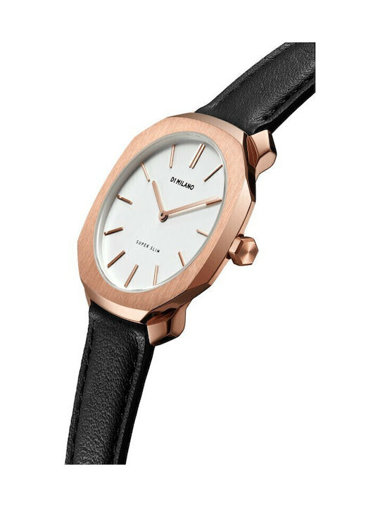 D1 Milano Men's Watch 36mm Battery with Black Leather Strap