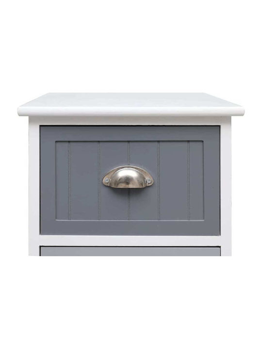 Drawers Storage Made of Wood with 4 Drawers Grey / White L35xW30xH90cm
