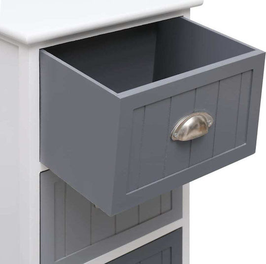 Drawers Storage Made of Wood with 4 Drawers Grey / White L35xW30xH90cm