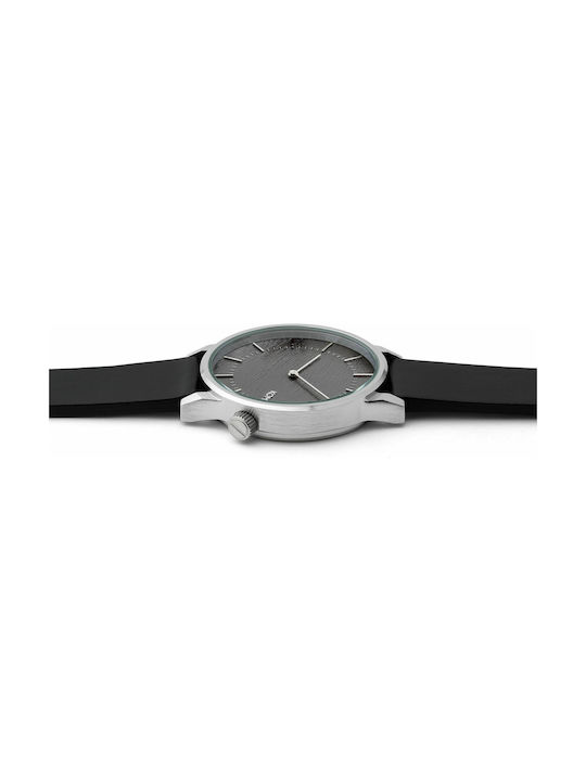 Komono Winston Watch with Black Leather Strap