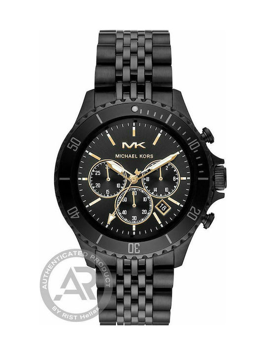 Michael Kors Bayville Ρολόι Χρονογράφος με Μεταλλικό Μπρασελέ σε Μαύρο χρώμα