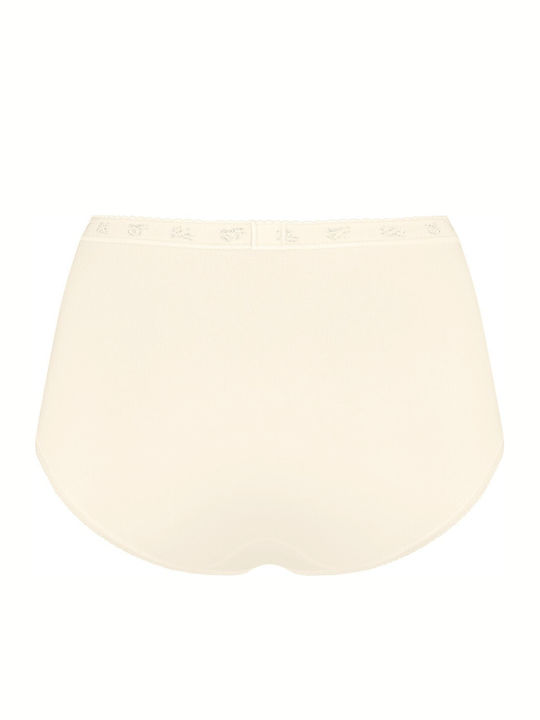 Chic Maxi High-waisted Women's Boxer with Lace Beige