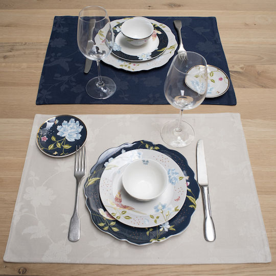 Laura Ashley Cobblestone Platzdeckchen Stoff Beige 50x35cm 1Stück