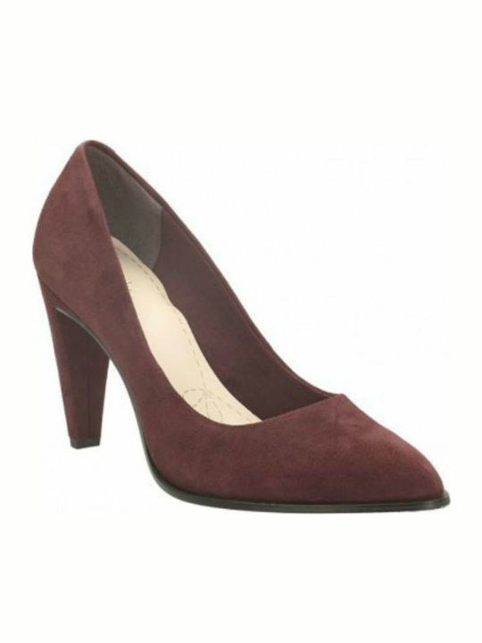 Clarks Anatomic Suede Pointed Toe Burgundy Heels Azizi Poppy