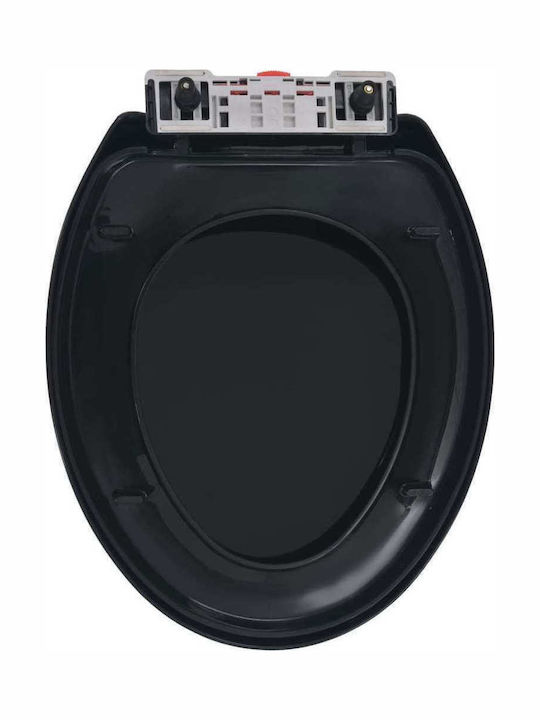 vidaXL Plastic Soft Close Toilet Seat Black 45.5cm