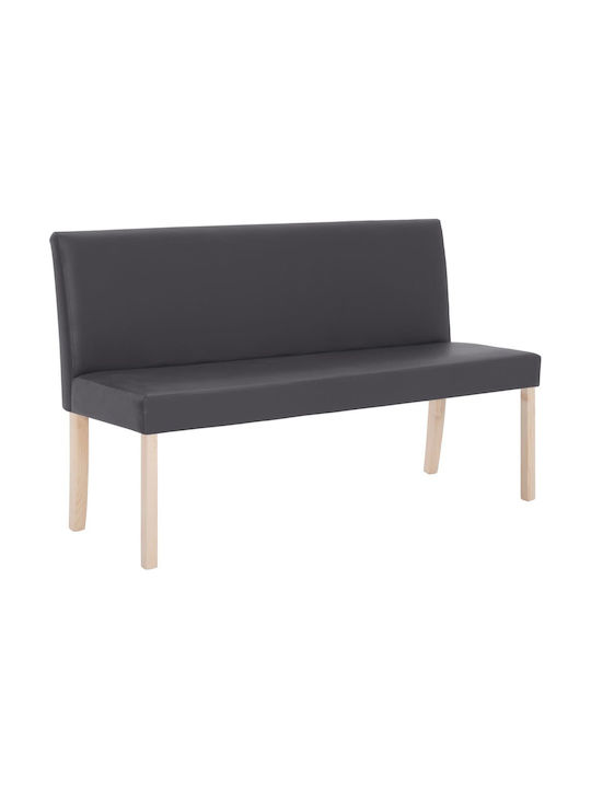Canapea Cu Două Locuri Din Piele Ecologică Gri 139.5x54x85.5cm