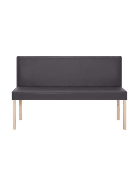 Canapea Cu Două Locuri Din Piele Ecologică Gri 139.5x54x85.5cm
