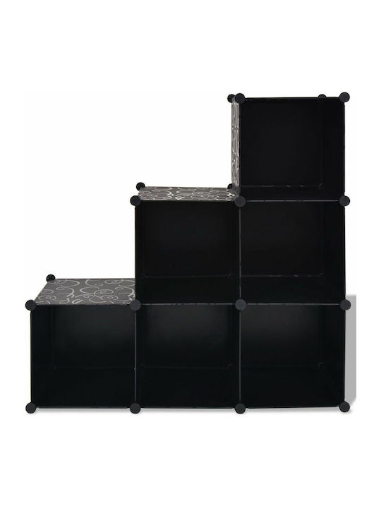 Plastic Shoe Organizer with 3 Shelves Black 110x37x110cm