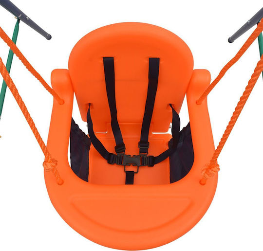 vidaXL Metal with Protector and Seatbelt Swing Set with Stand 120x120x120cm for 6+ months